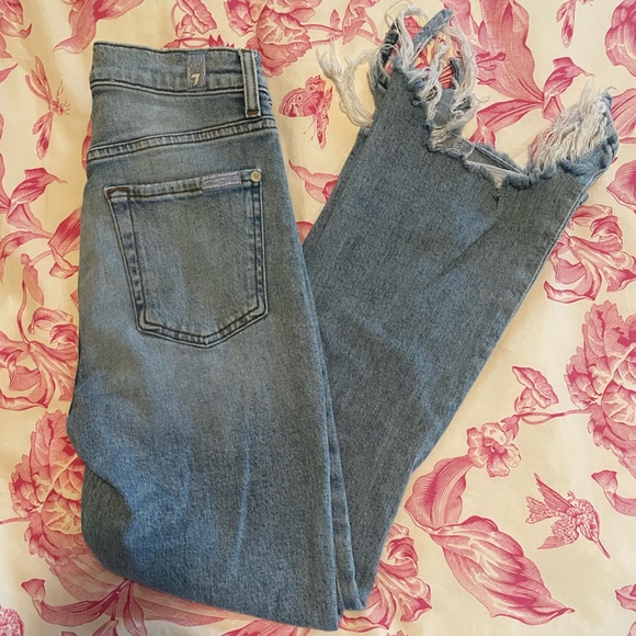 7 For All Mankind High Waist Slim Kick Jeans - Picture 1 of 8